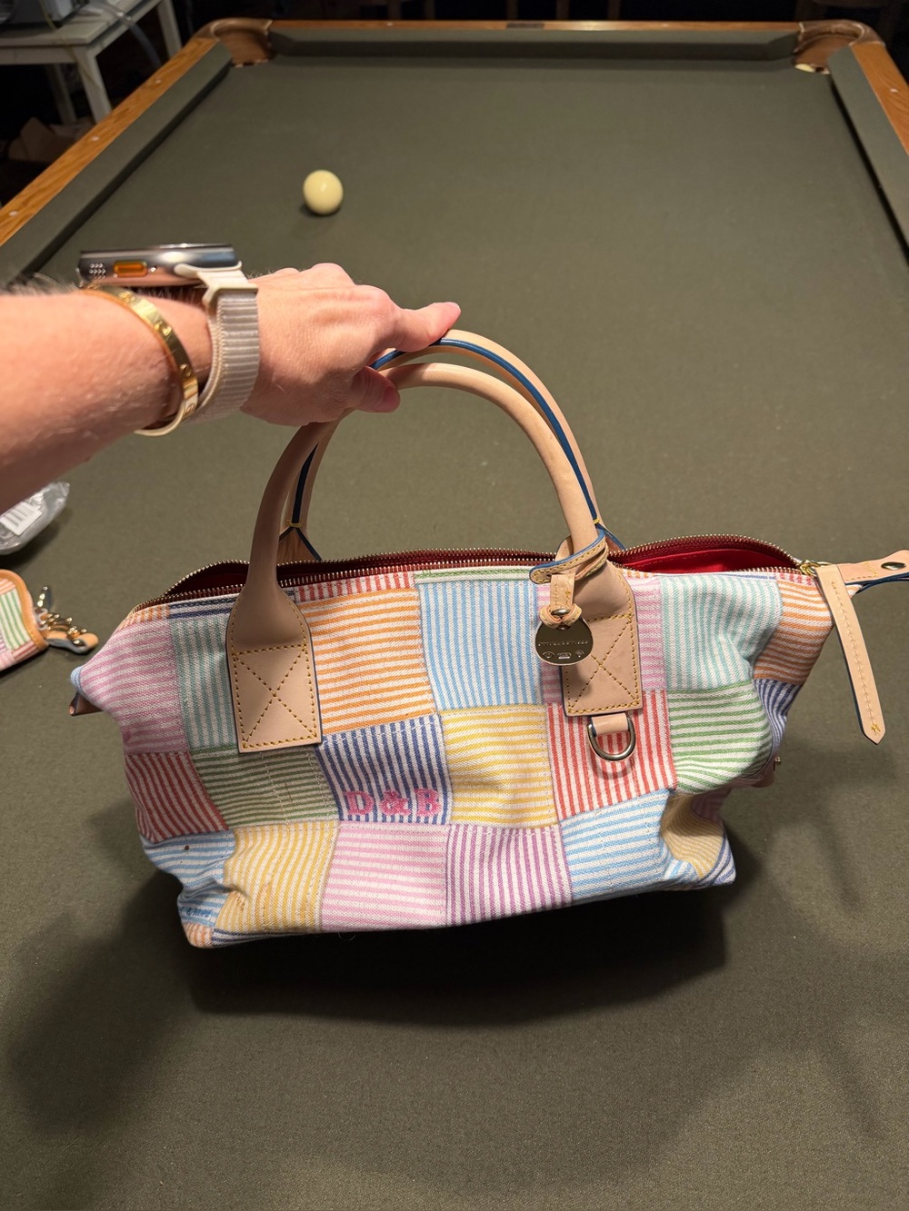 Dooney & Bourke Multicolor Patchwork Satchel duffle EUC vintage